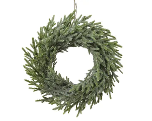 Everlands Merry Fir Wreath Glitter Frosted Indoor 42cm