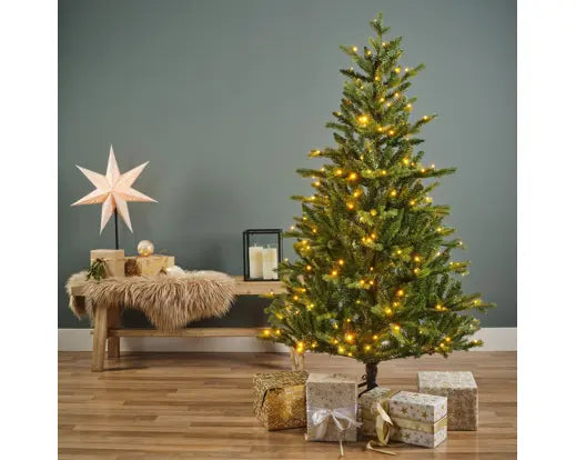 Everlands Lit Allison Pine Green, Warm White & Classic Warm Artificial Tree