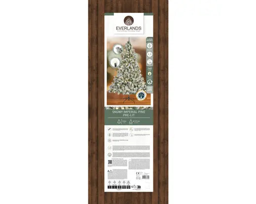 Everlands Lit Imperial Snowy Pine Green & White