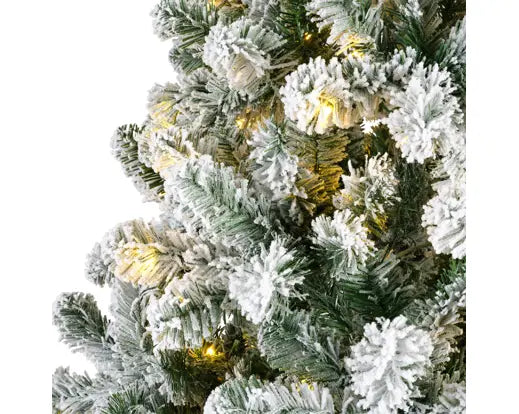 Everlands Lit Imperial Snowy Pine Green & White