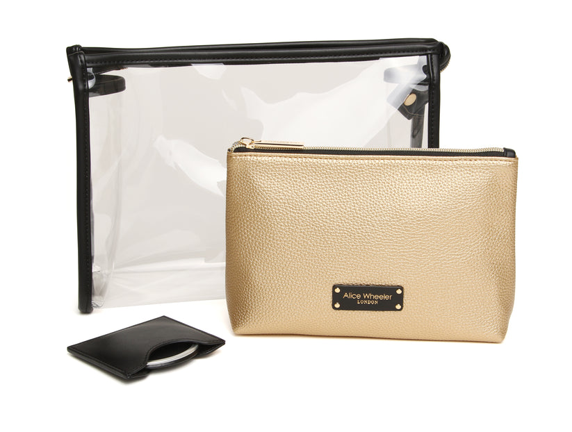 Alice Wheeler 3Pc Beauty/Makeup Gift Set Gold