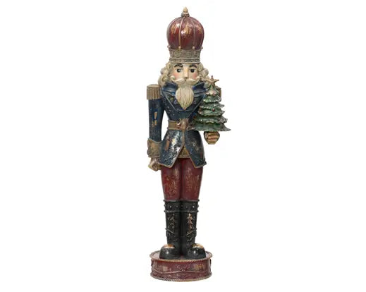 Decoris Nutcracker Anthracite Matt With Tree 15cm x 18cm x 60cm