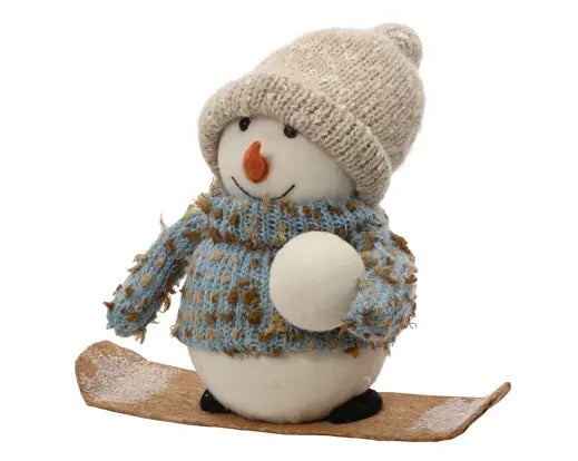 Decoris Snowman on Snowboard 30cm