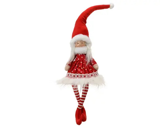 Decoris Sitting Girl In Spotty Dress 85cm