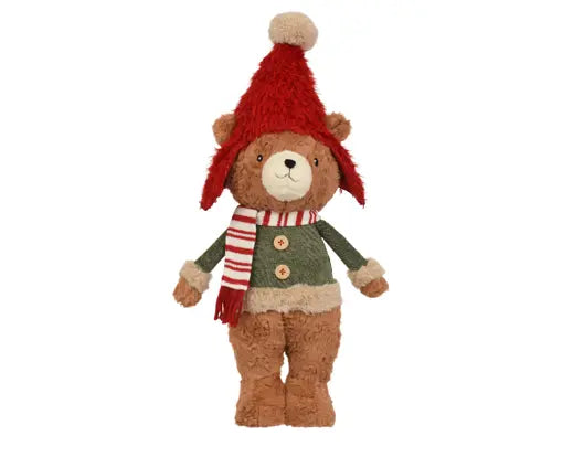 Decoris Standing Plush Bear with Hat 52cm