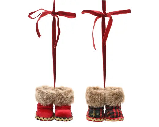 Decoris Faux Fur Boots 7cm x 9cm x 30cm Single Assorted