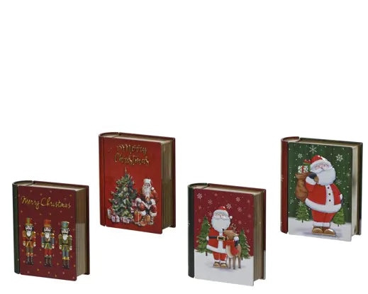 Decoris Tin Embossed Storage Book 11.8cm x 10cm x 3.8cm Single Assorted
