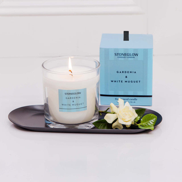 Stoneglow Tumbler Candle Gardenia & White Muguet