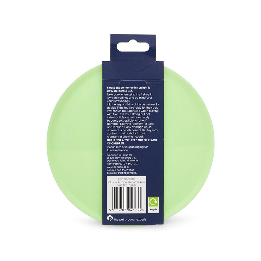 Petface Outdoor Paws Glow In The Dark Frisbee Toy 17.5cm