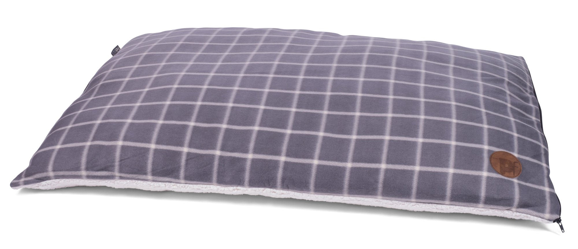 Petface Grey Window Pane Check Pet Pillow Mattress Medium
