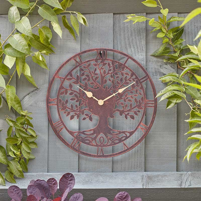 Smart Garden 13.5in Tree of Life Wall Clock Bronze