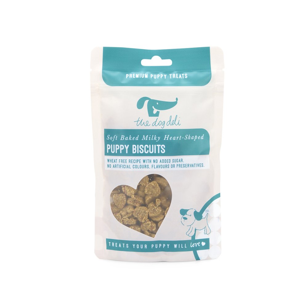 Petface Dog Deli Soft Bake Milky Heart Shaped Puppy Biscuits 120g