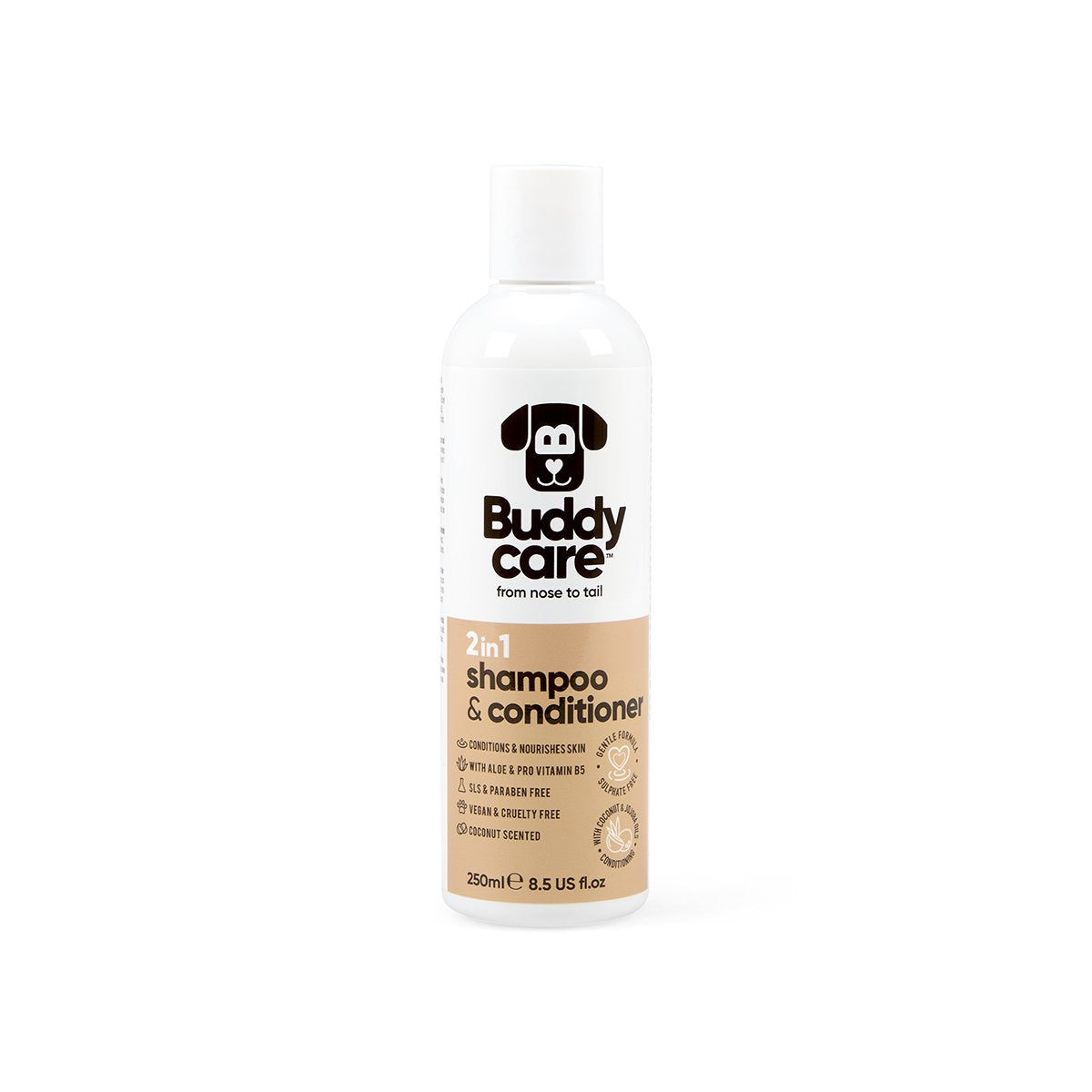 Petface Buddycare 2 In 1 Dog Shampoo & Conditioner Coconut 250ml