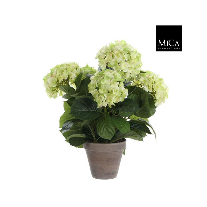 Mica Artificial Hydrangea Cream In Grey Pot 45cm
