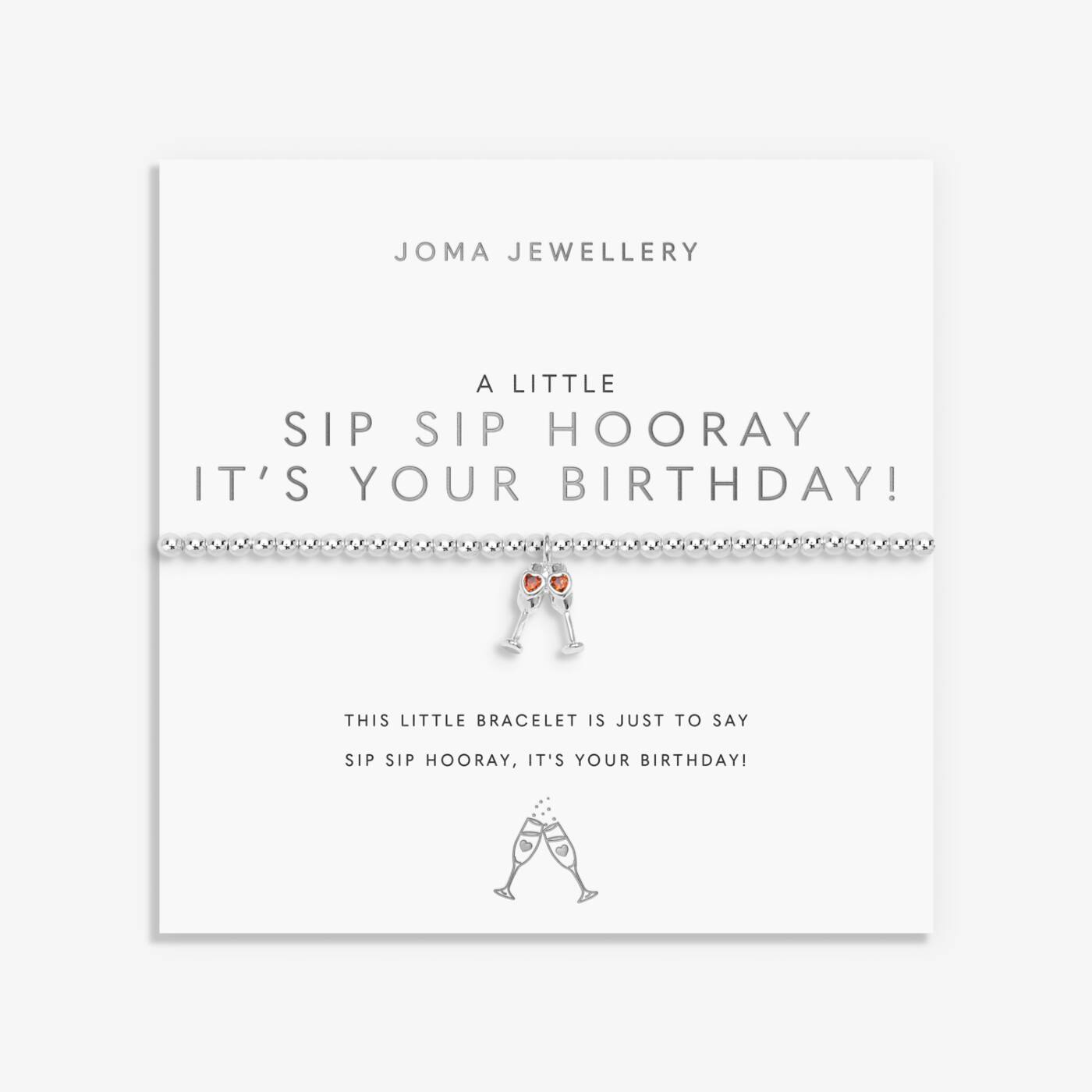 Joma Jewellery A Little 'Sip Sip Hooray It's Your Birthday!' Bracelet