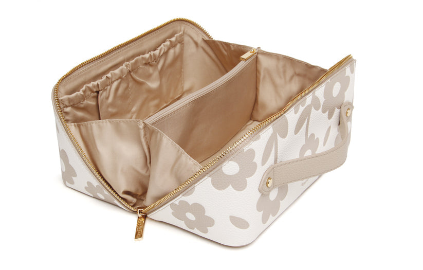 Alice Wheeler Floral Train Case Stone