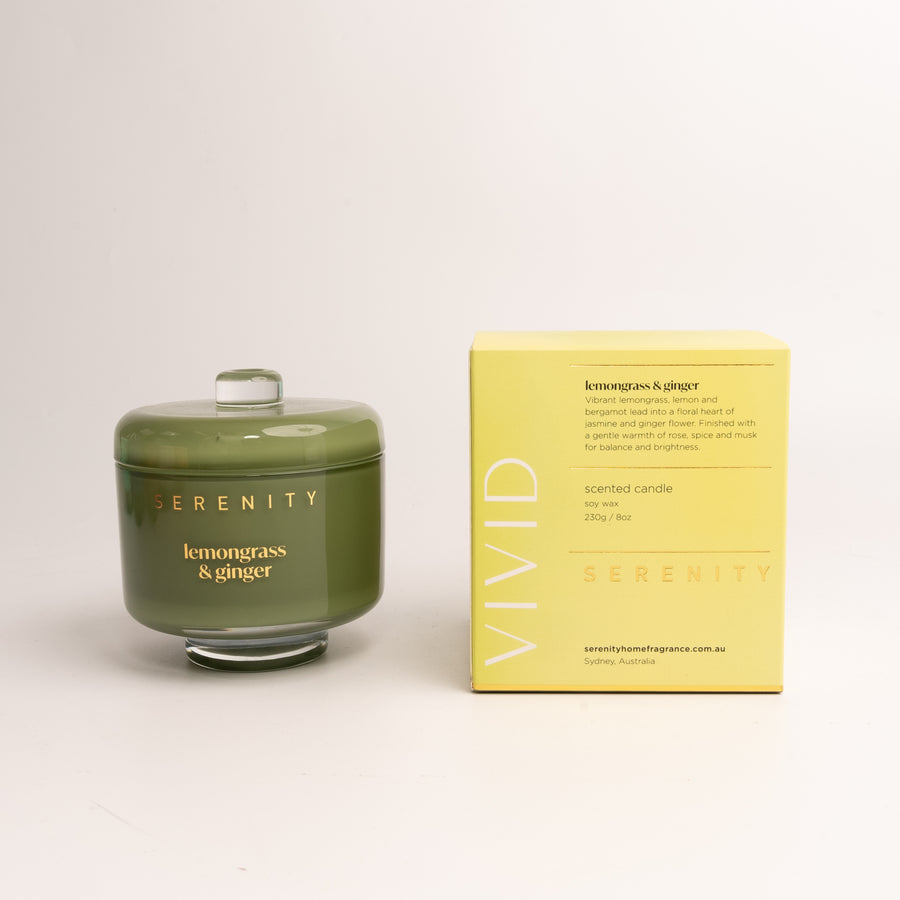 Vivid Serenity Candle Lemongrass and Ginger 230g