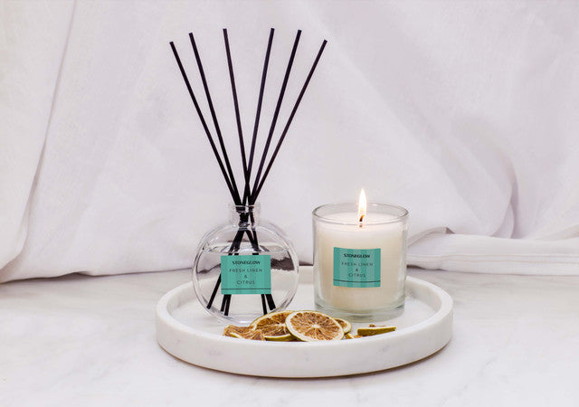 Stoneglow Tumbler Candle Fresh Linen & Citrus Tumbler