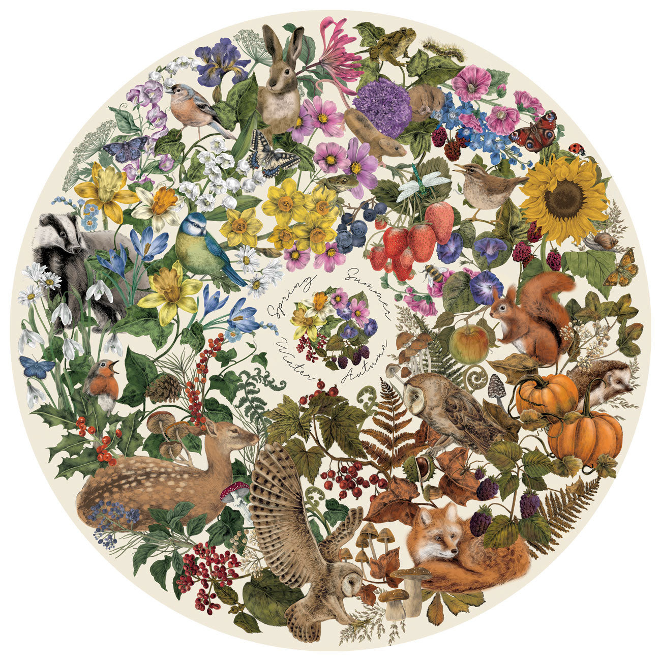 Gibsons Nature's Seasons 500 Piece Circular Jigsaw Puzzle