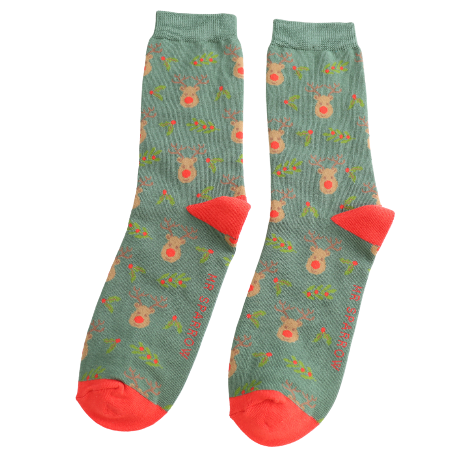Mr Sparrow Reindeer & Holly Green