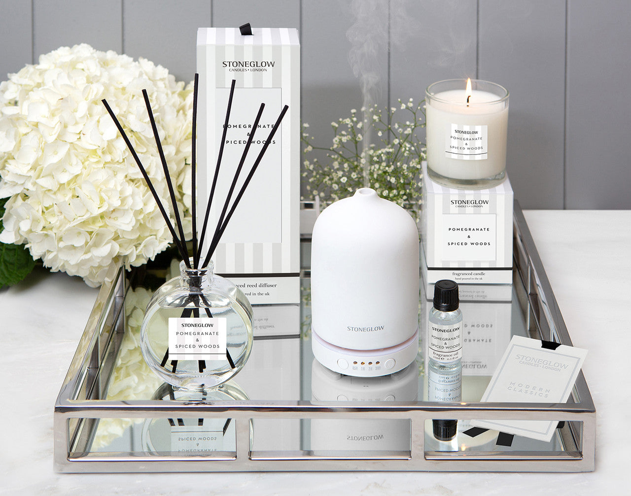 Stoneglow Modern Classics Tumbler Candle Pomegranate & Spiced Woods