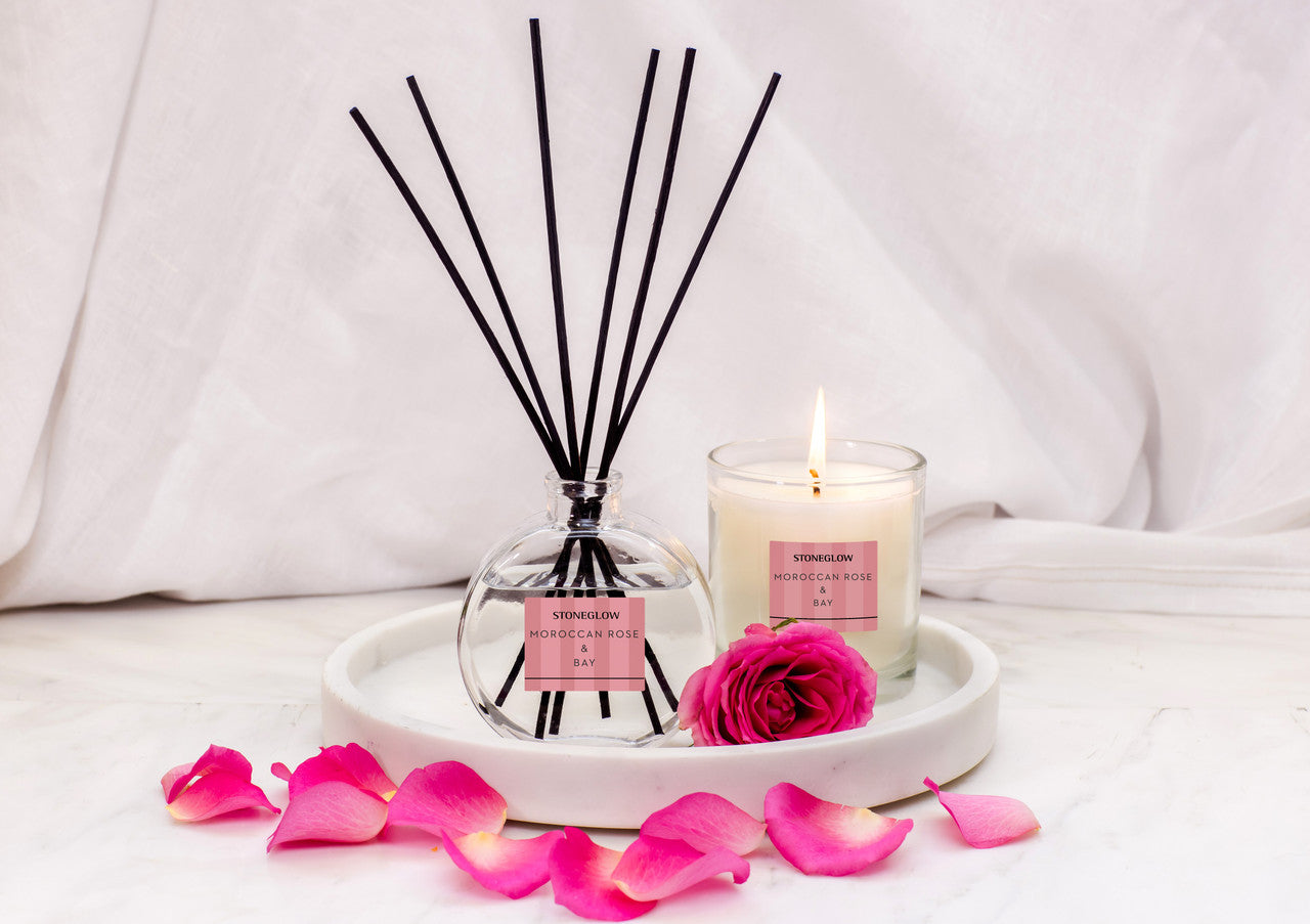 Stoneglow Modern Classics Tumbler Candle Moroccan Rose & Bay