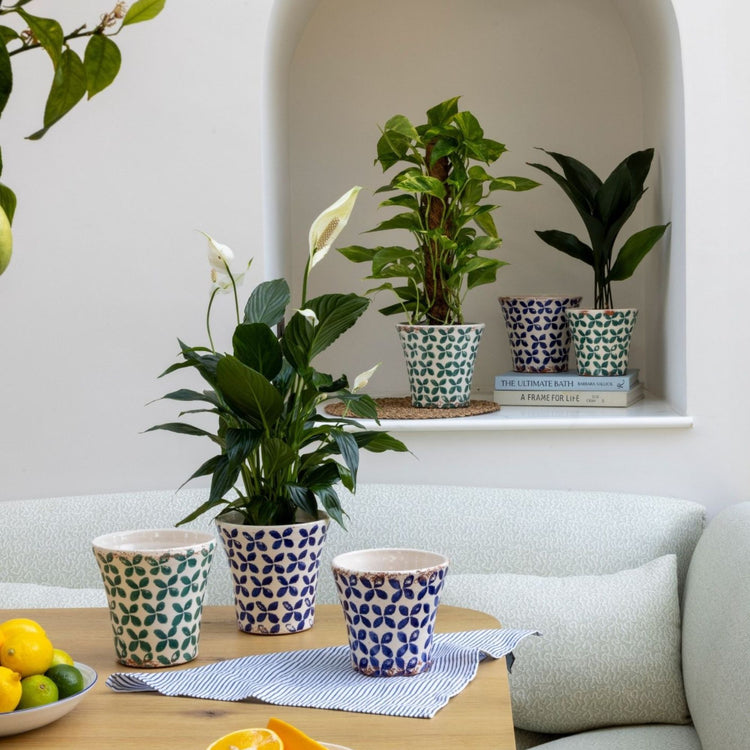 Ivyline Porto Green Tile Tapered Planter