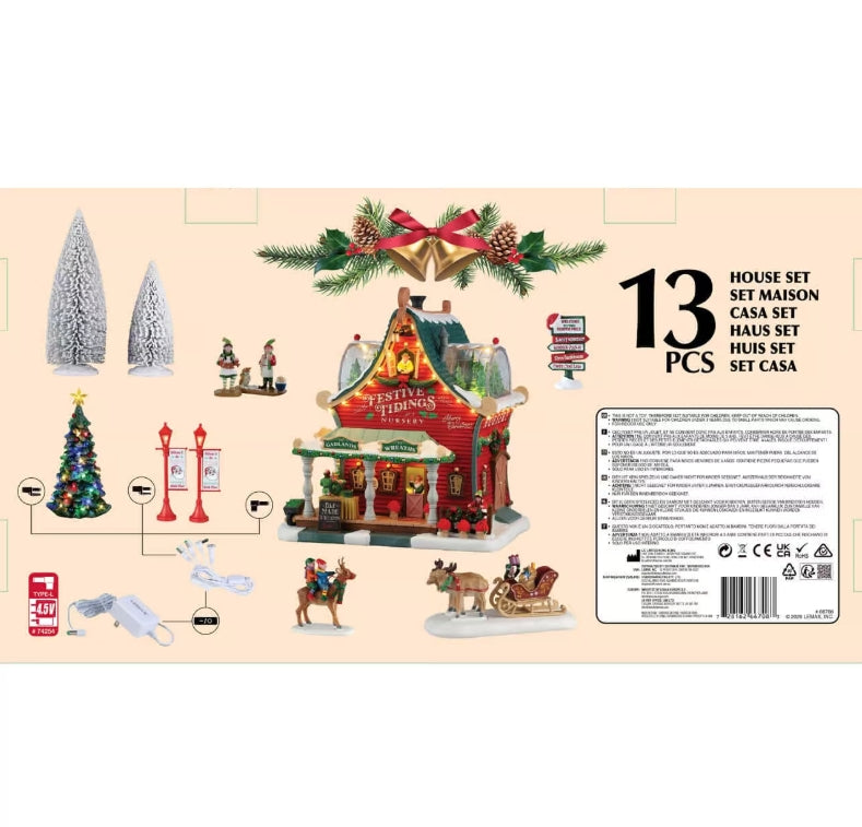 Lemax Festive Tidings Nursery Set With UK Adaptor 66708-UK
