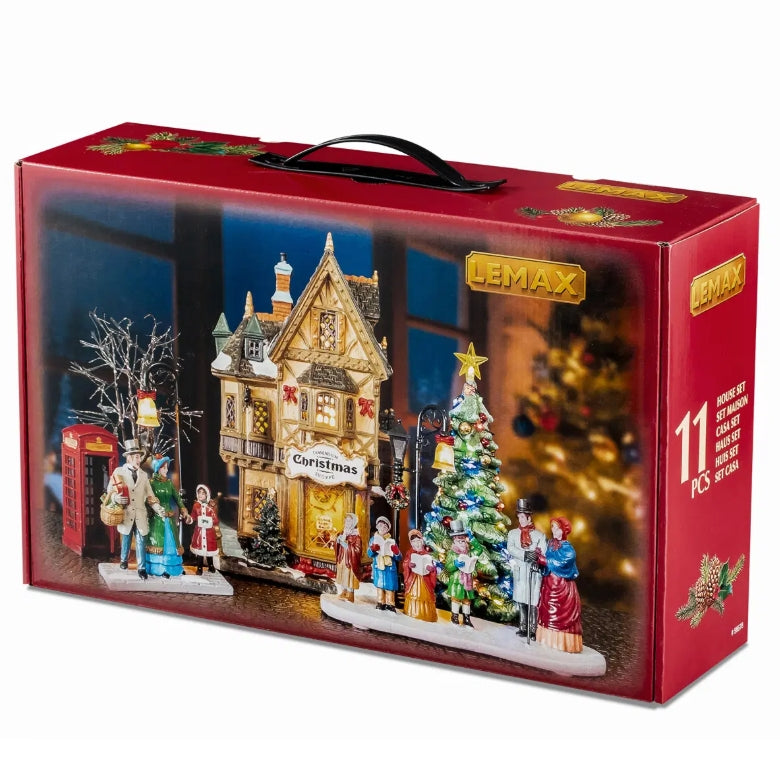 Lemax Tannenbaum Christmas Shoppe Set With Adaptor 56678-UK