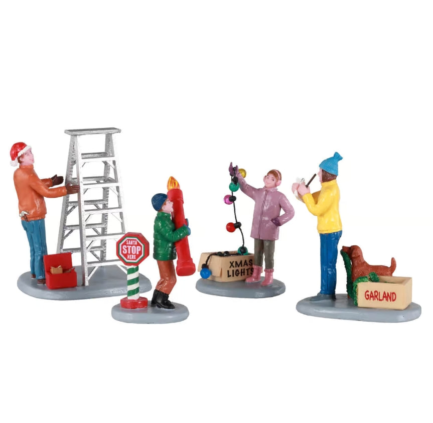 Lemax Getting Ready To Decorate Set Of 4 12030