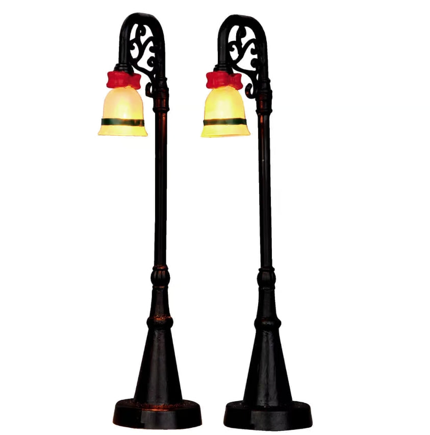Lemax Bell Ornament Lamp Post Set Of 2 54932