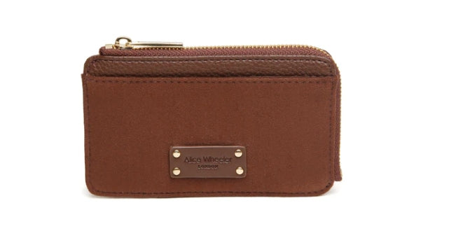 Alice Wheeler Kensington Suede Coin Purse Chocolate