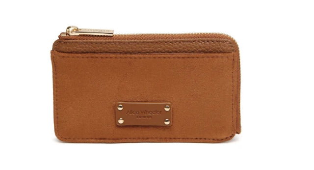 Alice Wheeler Kensington Suede Coin Purse Fudge