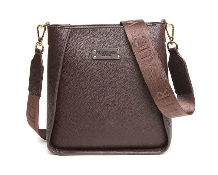 Alice Wheeler Kensington Cross Body Bag Chocolate