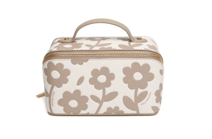 Alice Wheeler Floral Mini Train Case Stone