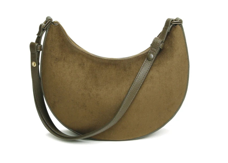 Alice Wheeler Kensington Suedette Shoulder & Crossbody Bag Olive