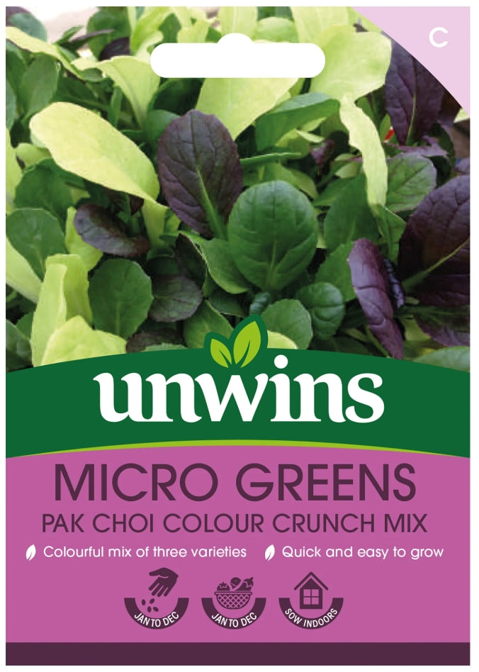 Unwins Micro Greens Pak Choi Colour Crunch Mix Seeds