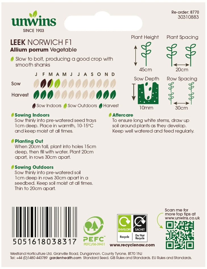 Unwins Leek Norwich F1 Seeds