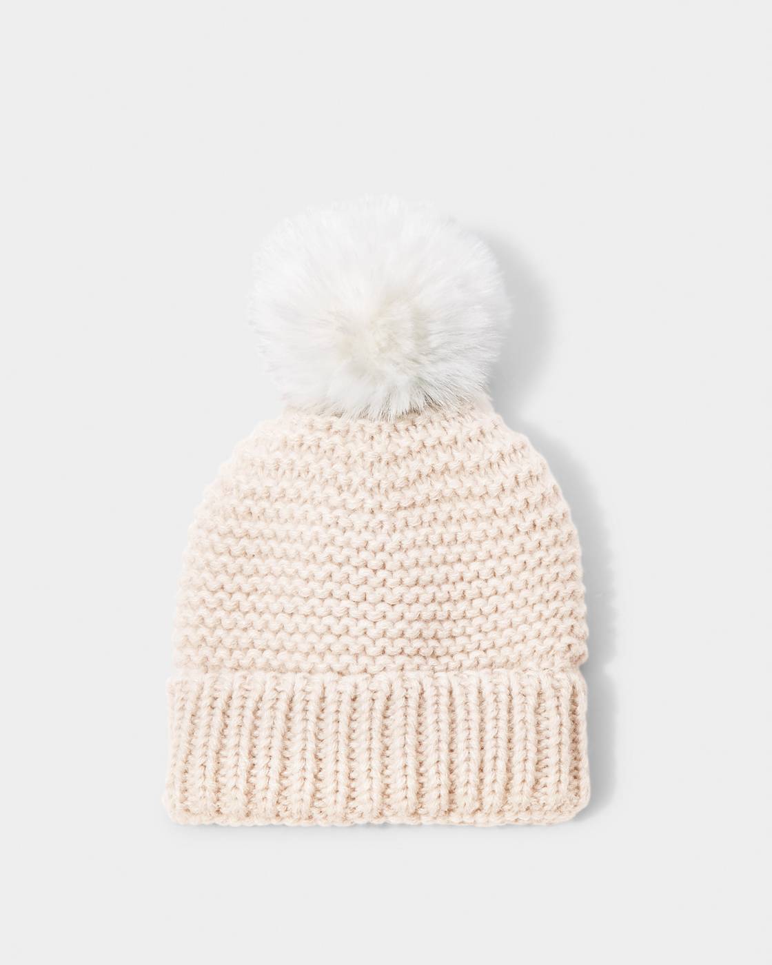 Katie Loxton Knitted Baby Hat Eggshell