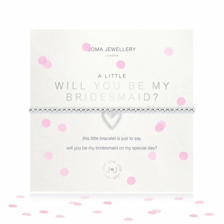 Joma Jewellery A Little 'Will You Be My Bridesmaid' Bracelet In Silver Plating