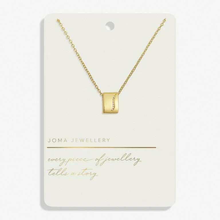 Joma Jewellery Style Stories Pave Tag Gold Plated Necklace