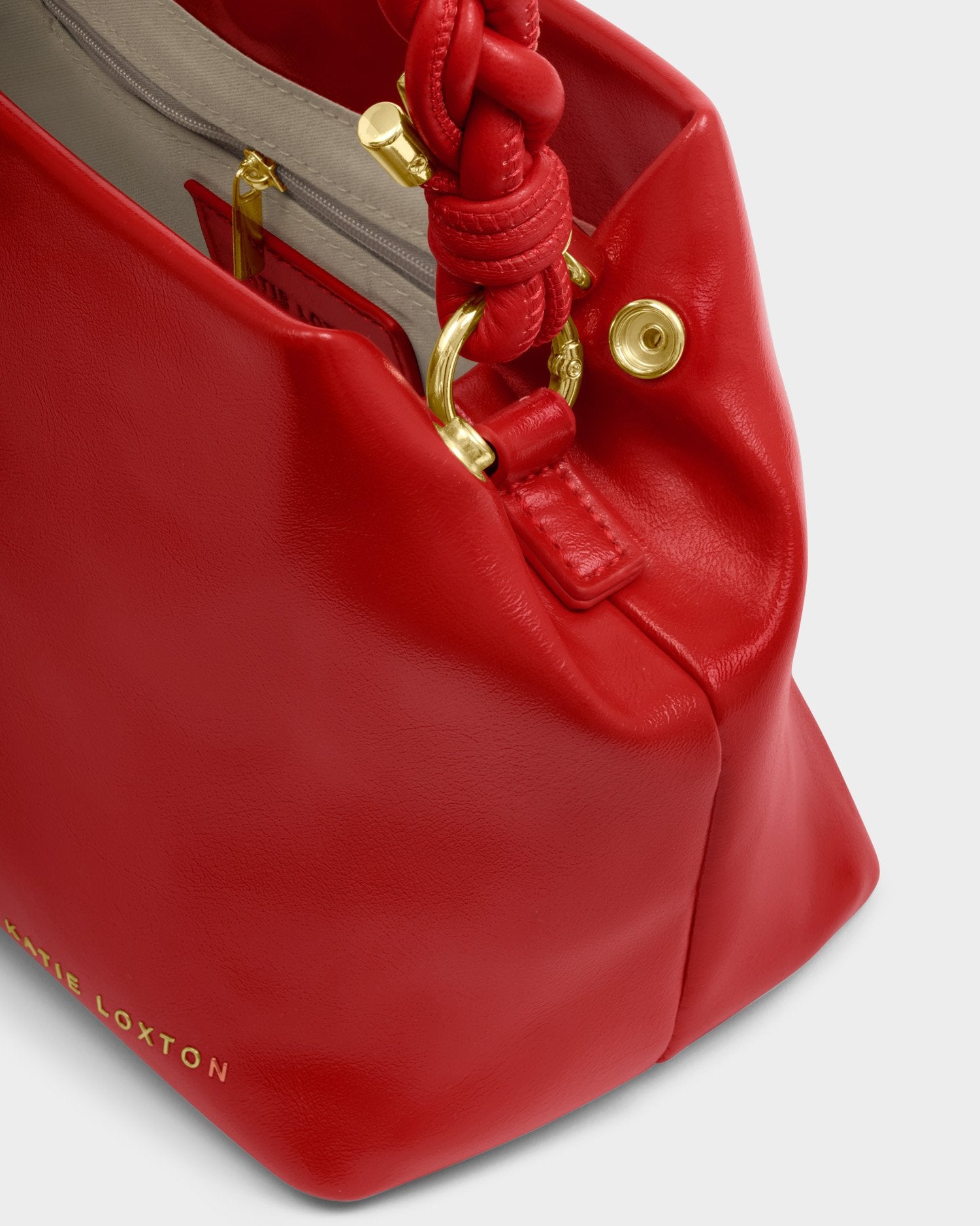 Katie Loxton Arden Braided Top Handle Bag Red