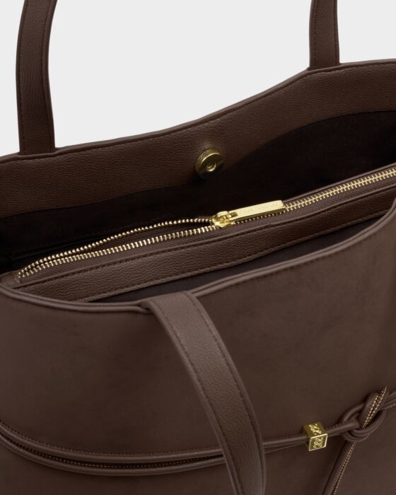 Katie Loxton Lori Suedette Tote Bag Chocolate