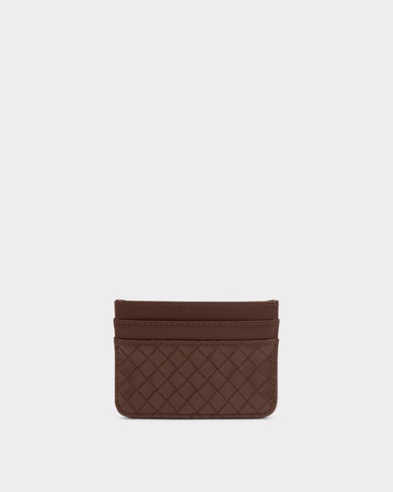 Katie Loxton Nova Woven Texture Card Holder Chocolate