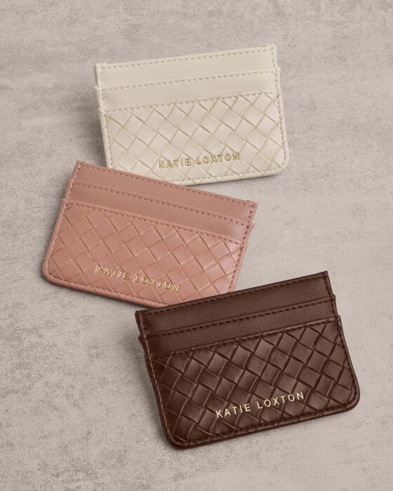 Katie Loxton Nova Woven Texture Card Holder Chocolate