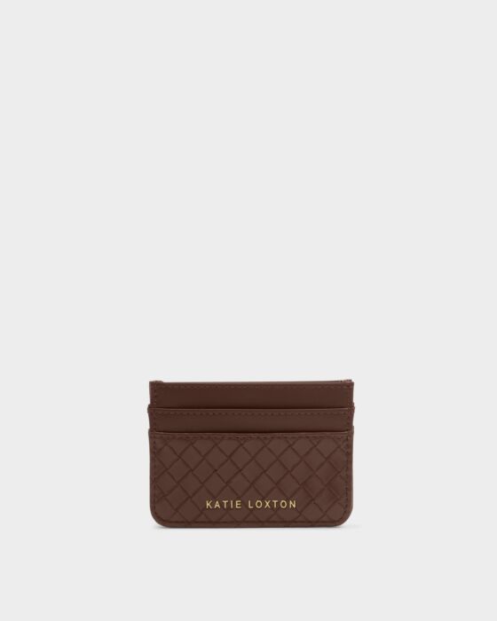 Katie Loxton Nova Woven Texture Card Holder Chocolate