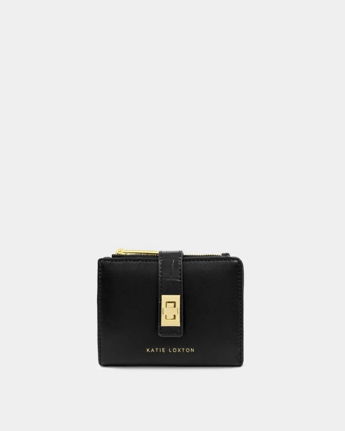 Katie Loxton Orin Twist Lock Purse Black Croc