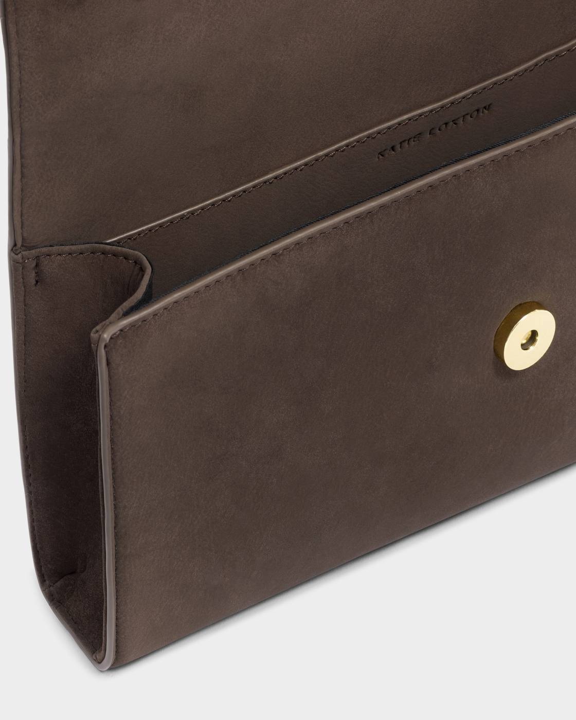 Katie Loxton Alma Clutch Bag Chocolate Suedette
