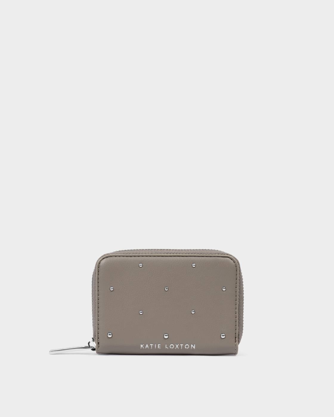 Katie Loxton Klara Concertina Purse Silver Mink Studded
