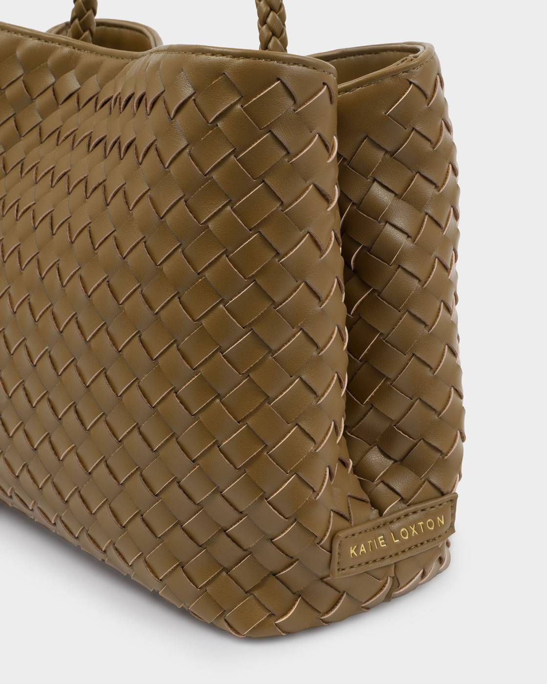 Katie Loxton Nova Hand Woven Top Handle Bag Olive